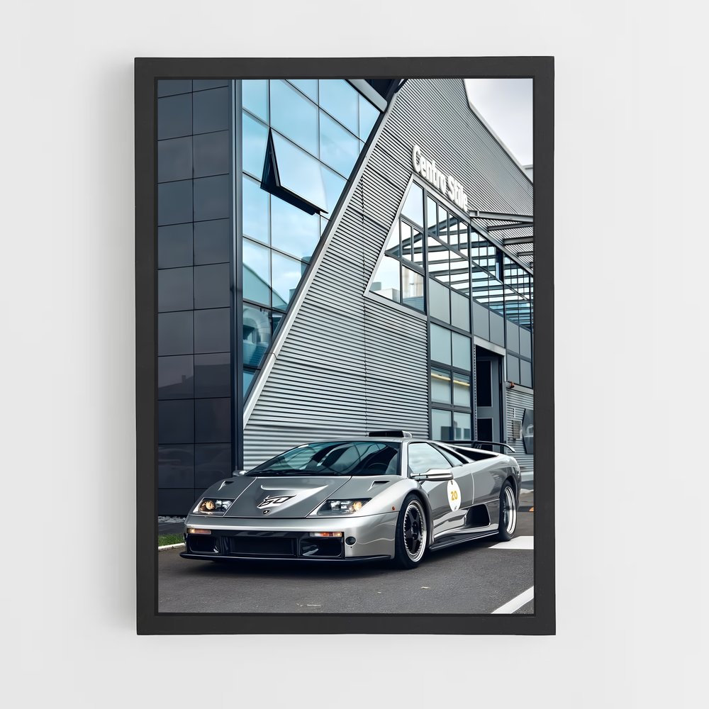 Poster Diablo Silver Lamb – affiche Lamborghini (vue 2)